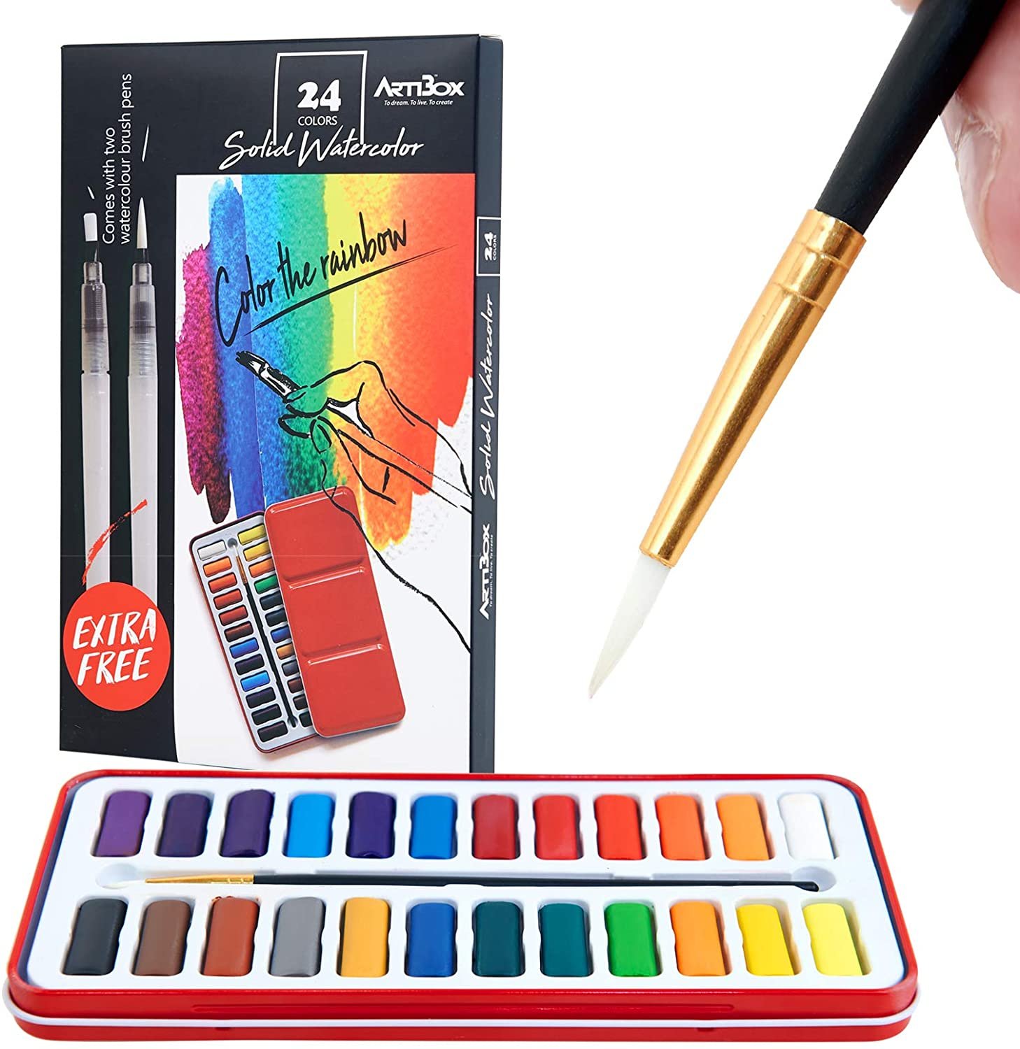 Watercolor set for Beginner - 24 Assorted Vibrant Colors