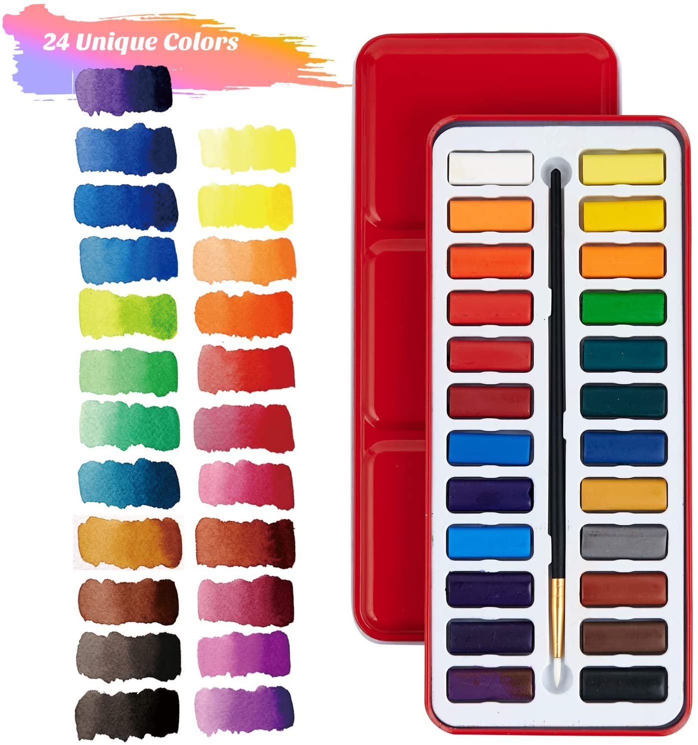 Watercolor set for Beginner - 24 Assorted Vibrant Colors - Image 2