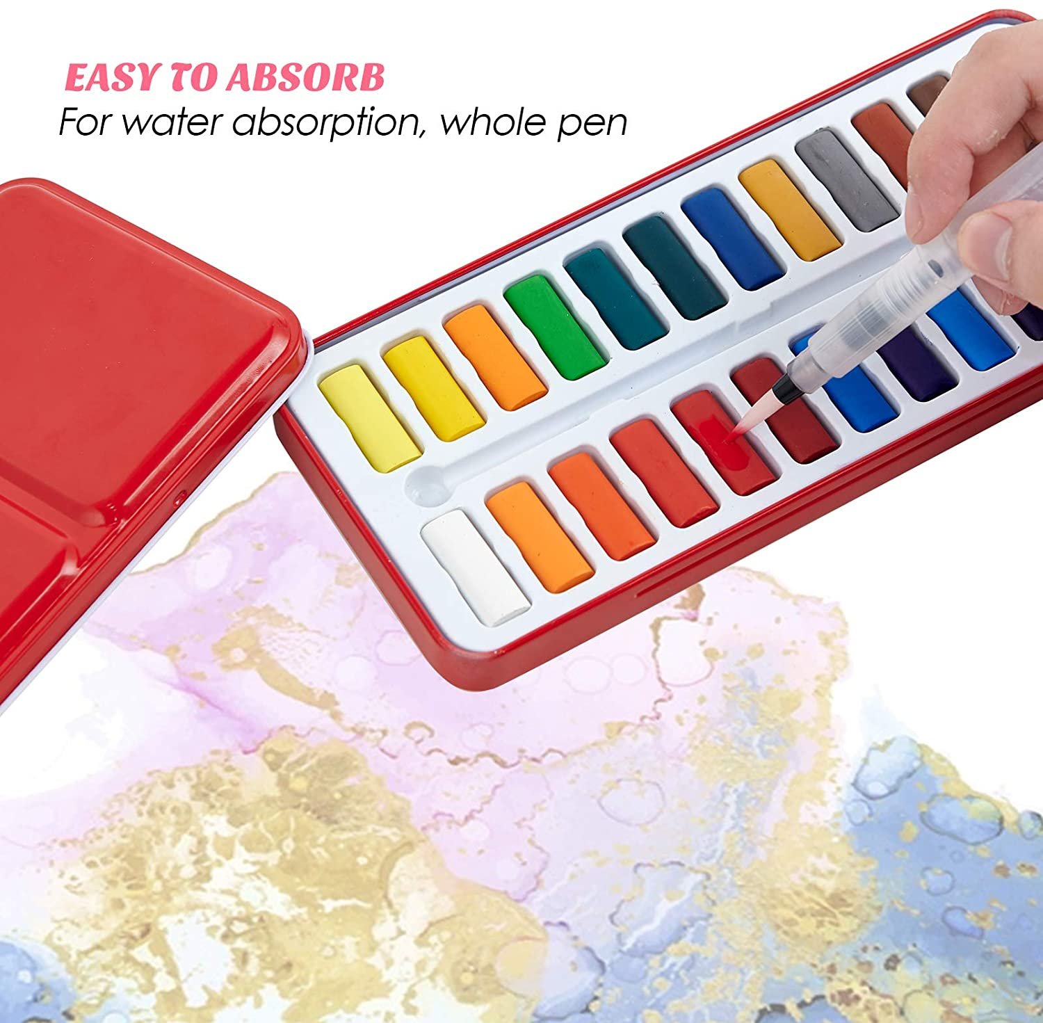 Watercolor set for Beginner - 24 Assorted Vibrant Colors - Image 3