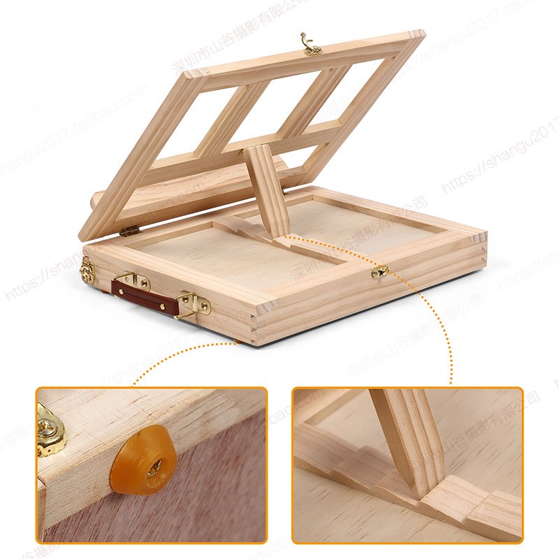 Art Set with Portable Desktop Easel Box - 19 Pieces - Image 3