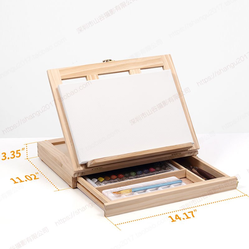 Art Set with Portable Desktop Easel Box - 19 Pieces - Image 5