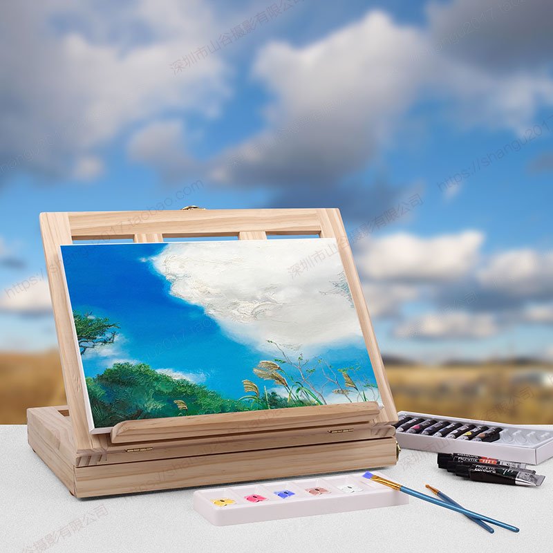 Art Set with Portable Desktop Easel Box - 19 Pieces - Image 7