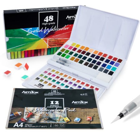Watercolor Set – 48 Assorted Colors (Plastic Box)