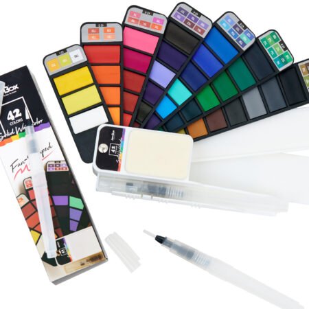 WATERCOLOR TRAVEL SET - 42 Assorted Vibrant Colors