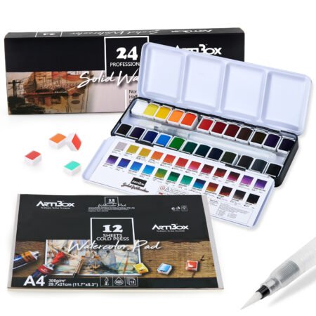 Watercolor Set – 24 Assorted Colors (Metallic Box)