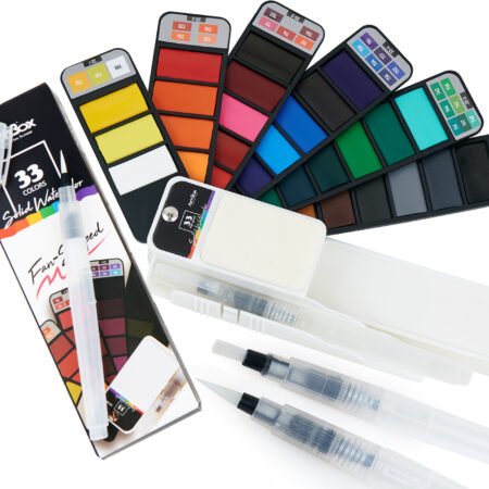 WATERCOLOR TRAVEL SET - 33 Assorted Vibrant Colors