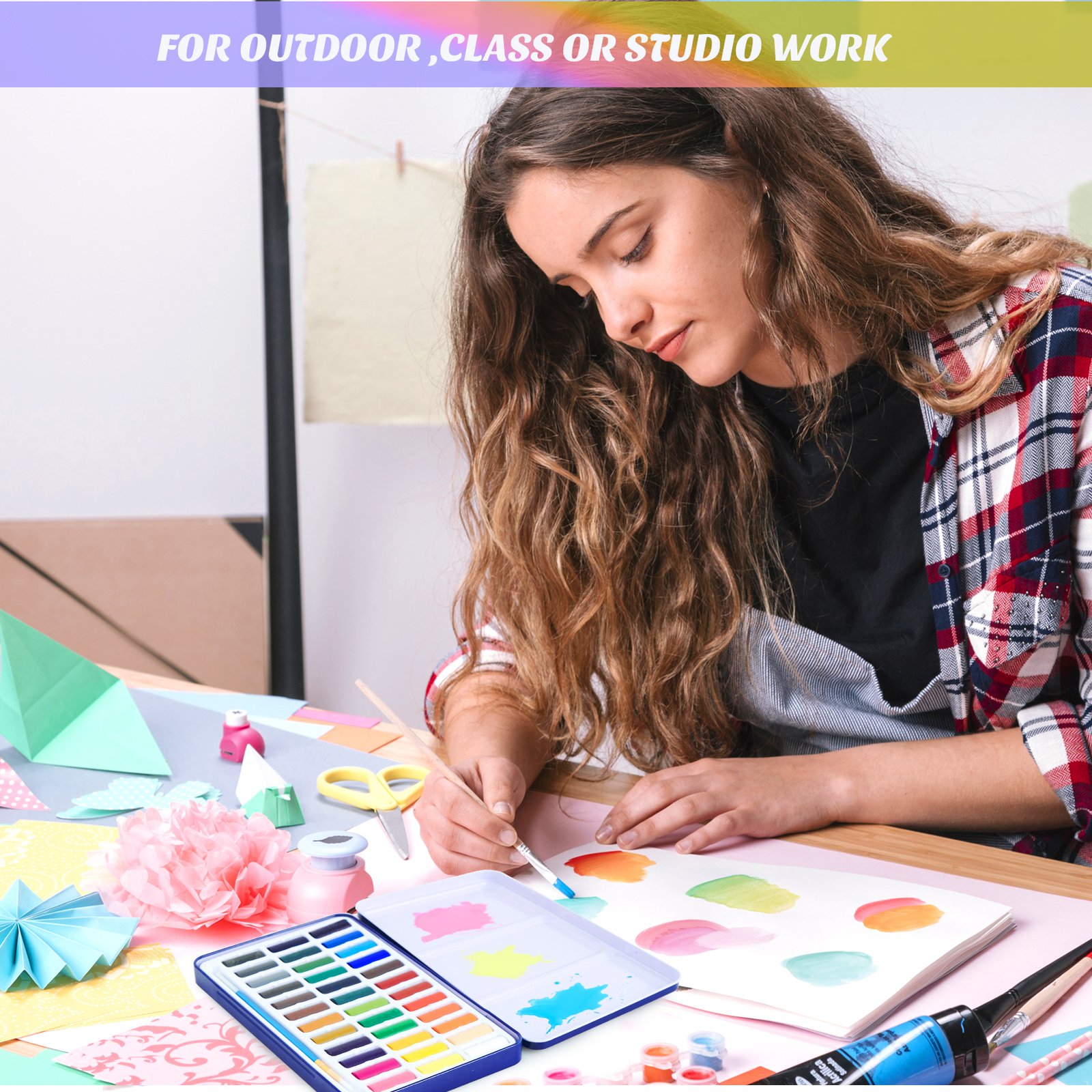 Watercolor set for Beginner - 24 Assorted Vibrant Colors - Image 9